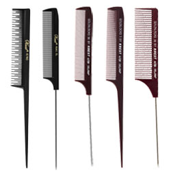 <!--img src="https://www.homehairdresser.com.au/images/promobanners/krestgoldilockpromo_category_promo.jpg" /--> With a plastic or metal pin at the end for precision sectioning and parting, tail combs are indispensable. Used for colour weaving, highlighting, sectioning and braiding, <a href="/" title="Home Hairdresser">Home Hairdresser</a> has a vast array of tail combs from which to select.&nbsp;<span style="color: #5c5a58; font-size: 12px;">More</span><span style="color: #5c5a58; font-size: 12px;">&nbsp;in&nbsp;</span><a href="/hair-brushes-and-combs" title="Hair brushes and combs" style="font-size: 12px;">Hair brushes and combs</a><span style="color: #5c5a58; font-size: 12px;">.</span>